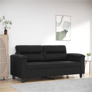 Bowery Hill Contemporary 2-Seater Sofa in Black Faux Leather