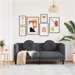 Bowery Hill Contemporary Rectangular Sofa in Dark Gray Polyester Velvet