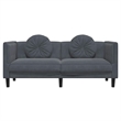 Bowery Hill Contemporary Rectangular Sofa in Dark Gray Polyester Velvet