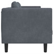 Bowery Hill Contemporary Rectangular Sofa in Dark Gray Polyester Velvet