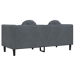 Bowery Hill Contemporary Rectangular Sofa in Dark Gray Polyester Velvet