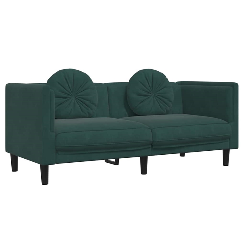 Bowery Hill Modern / Contemporary Sofa in Dark Green Polyester