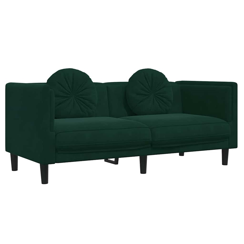 Bowery Hill Modern / Contemporary Sofa in Dark Green Polyester