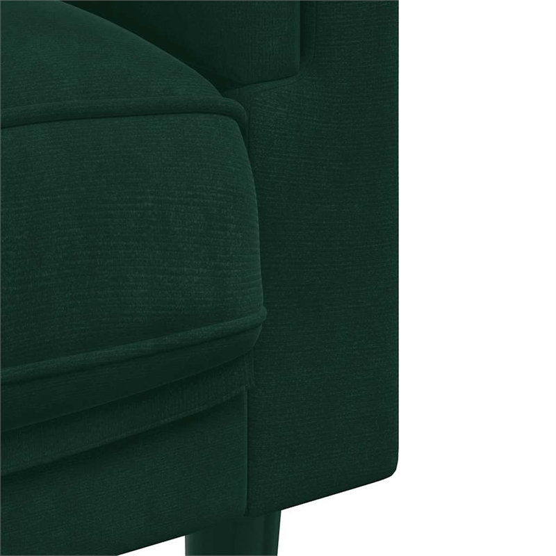 Bowery Hill Modern / Contemporary Sofa in Dark Green Polyester