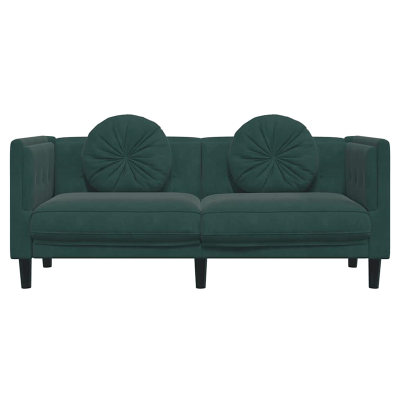 Bowery Hill Modern / Contemporary Sofa in Dark Green Polyester