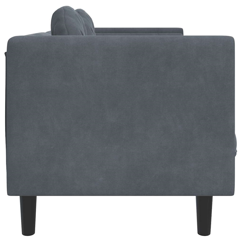 Bowery Hill Contemporary Sofa in Dark Grey Finish Polyester Velvet