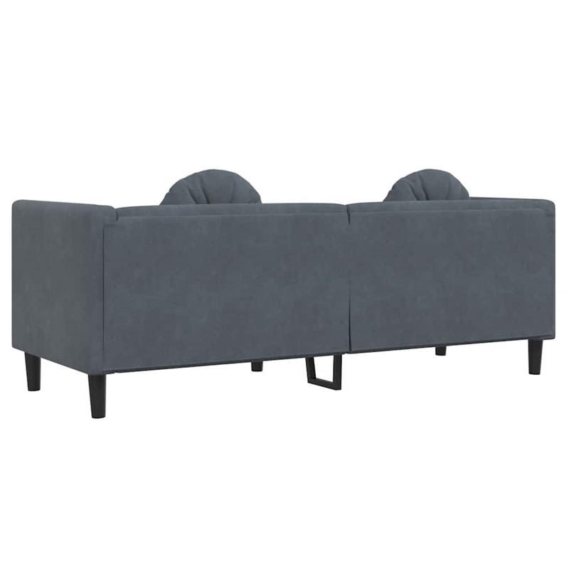 Bowery Hill Contemporary Sofa in Dark Grey Finish Polyester Velvet