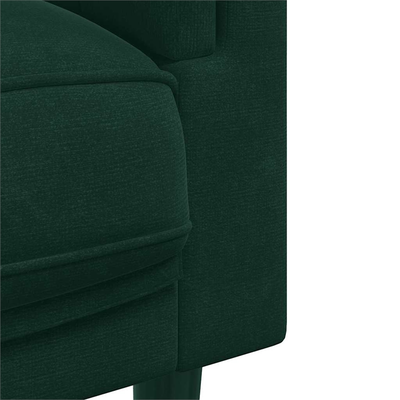 Bowery Hill Contemporary Sofa in Dark Green Polyester Velvet