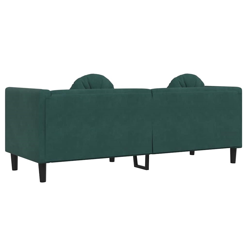 Bowery Hill Contemporary Sofa in Dark Green Polyester Velvet