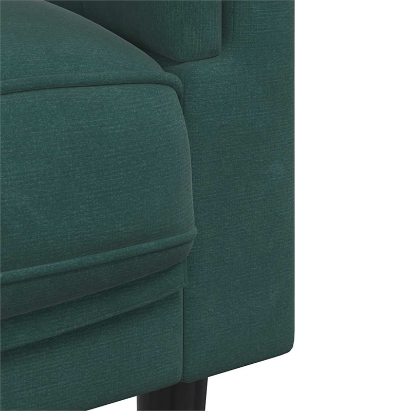 Bowery Hill Contemporary Sofa in Dark Green Polyester Velvet