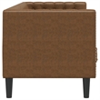 Bowery Hill Contemporary Polyester Chesterfield Sofa in Brown