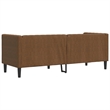 Bowery Hill Contemporary Polyester Chesterfield Sofa in Brown