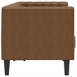 Bowery Hill Contemporary Polyester Chesterfield Sofa in Brown