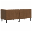 Bowery Hill Contemporary Polyester Chesterfield Sofa in Brown