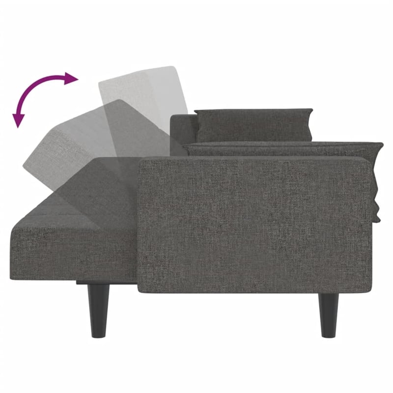 Bowery Hill Contemporary Sofa Bed in Dark Gray Finish Fabric