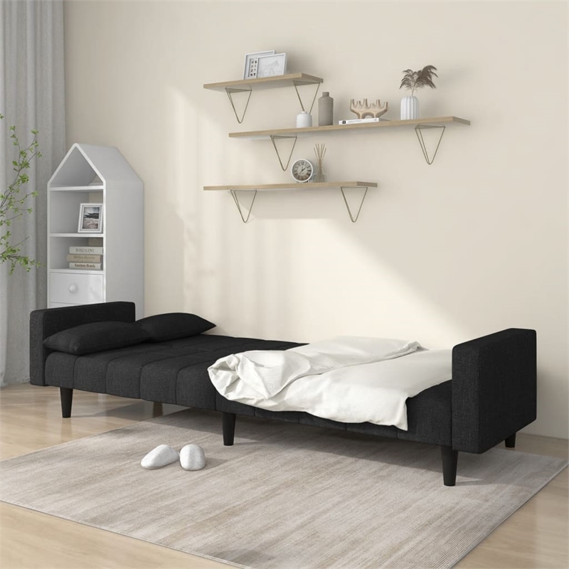 Bowery Hill Modern / Contemporary Sofa Bed in Black Finish Fabric