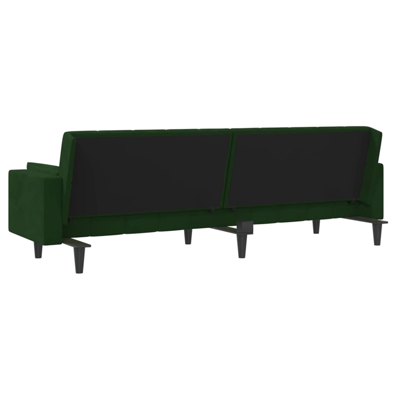 Bowery Hill Contemporary 2-Seater Sofa Bed in Dark Green Velvet