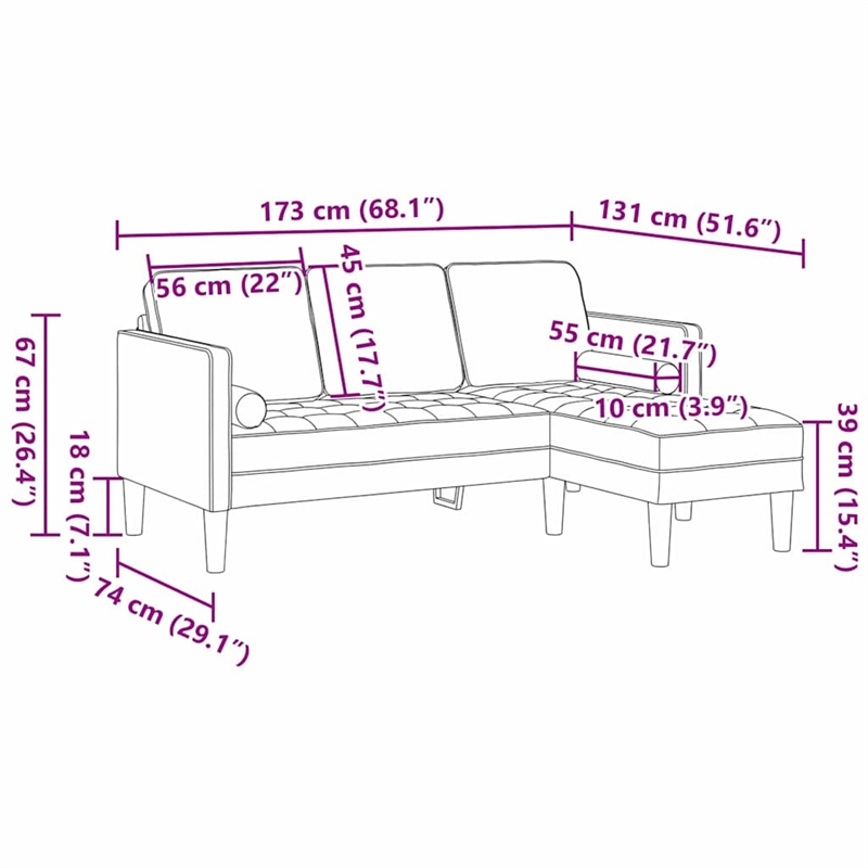 Bowery Hill Contemporary Velvet Sofa Set in Light Gray Finish