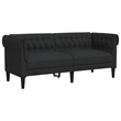 Bowery Hill Contemporary Polyester Chesterfield Sofa in Black