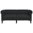 Bowery Hill Contemporary Polyester Chesterfield Sofa in Black