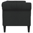 Bowery Hill Contemporary Polyester Chesterfield Sofa in Black