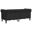 Bowery Hill Contemporary Polyester Chesterfield Sofa in Black