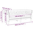 Bowery Hill Contemporary Polyester Chesterfield Sofa in Black