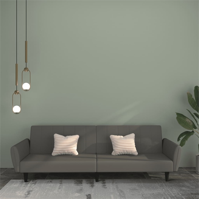 Bowery Hill Contemporary Sleeper Sofa Bed in Dark Gray Polyester