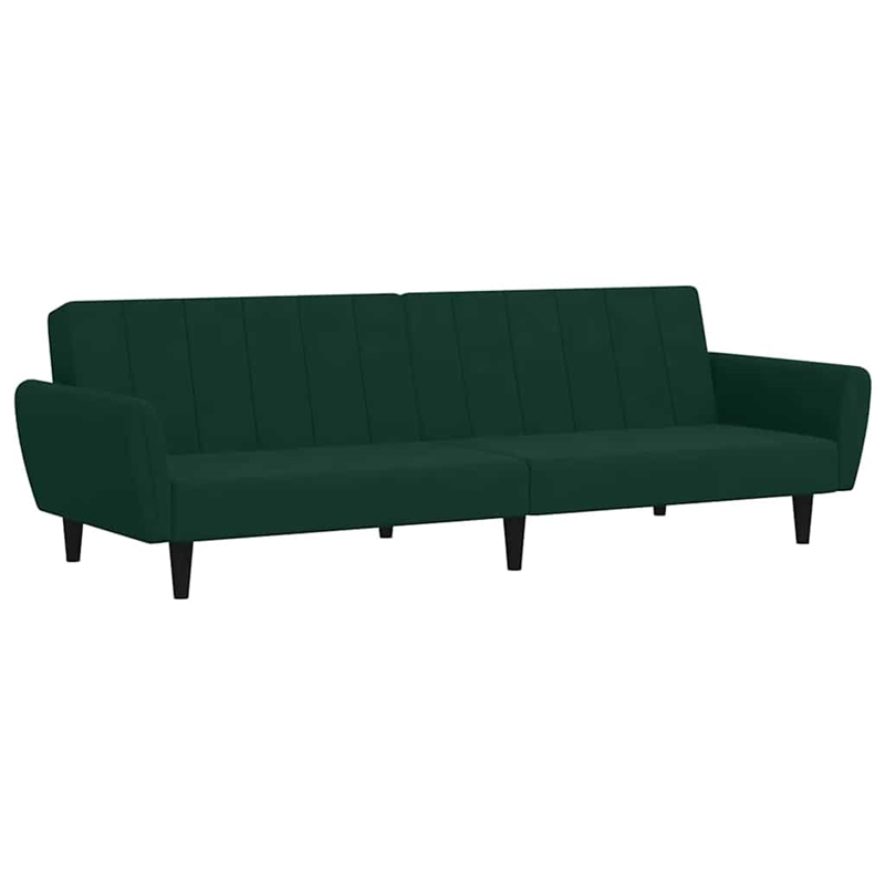 Bowery Hill Contemporary Sofa Bed in Dark Green Polyester Velvet