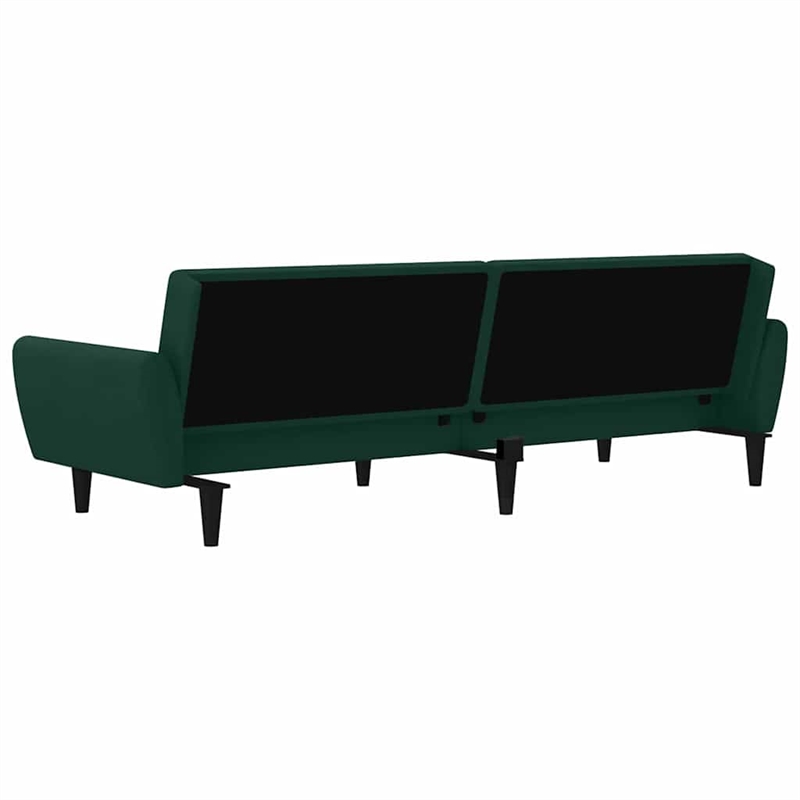Bowery Hill Contemporary Sofa Bed in Dark Green Polyester Velvet