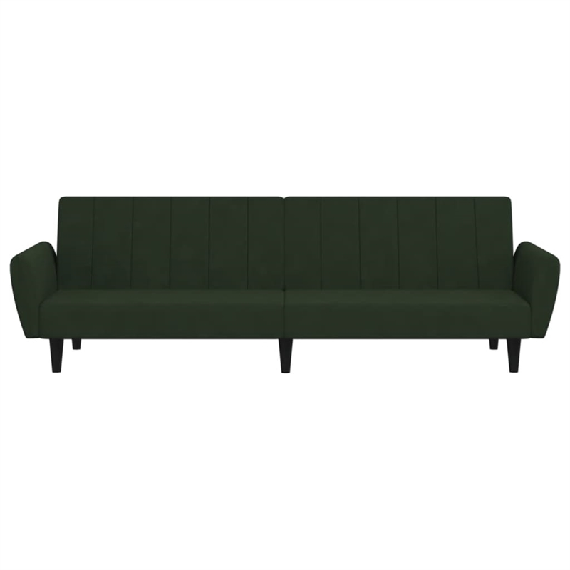 Bowery Hill Contemporary Sofa Bed in Dark Green Polyester Velvet
