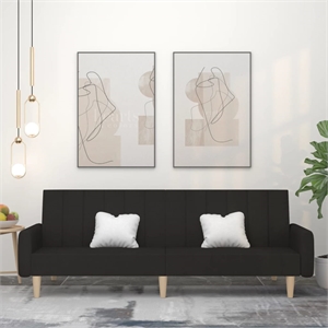 Bowery Hill Modern / Contemporary Sofa Bed in Black Polyester