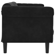 Bowery Hill Rectangular 3-Seater Stylish Sofa in Black Velvet