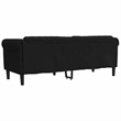 Bowery Hill Rectangular 3-Seater Stylish Sofa in Black Velvet
