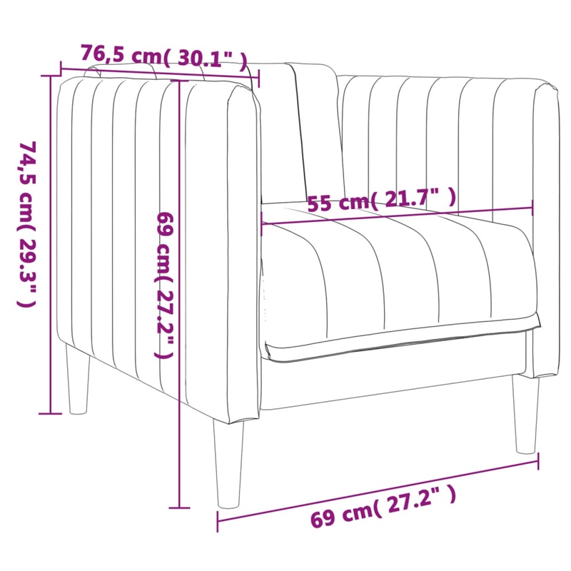 Bowery Hill Contemporary Single Sofa Chair in Dark Gray Polyester