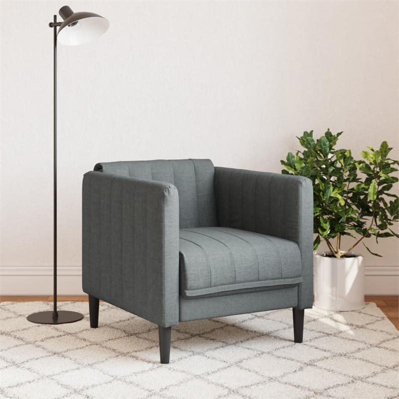 Bowery Hill Contemporary Single Sofa Chair in Dark Gray Polyester
