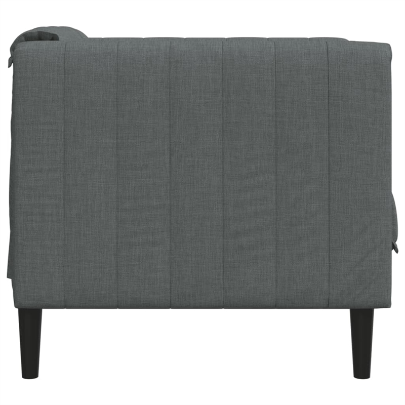 Bowery Hill Contemporary Single Sofa Chair in Dark Gray Polyester