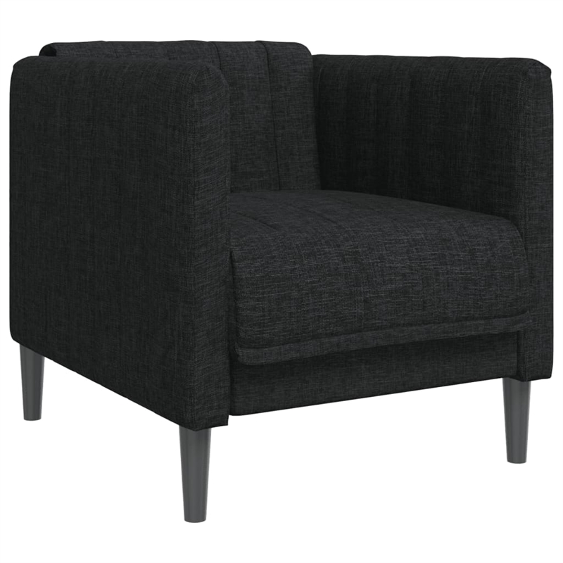 Bowery Hill Contemporary Single Sofa Chair in Black Polyester