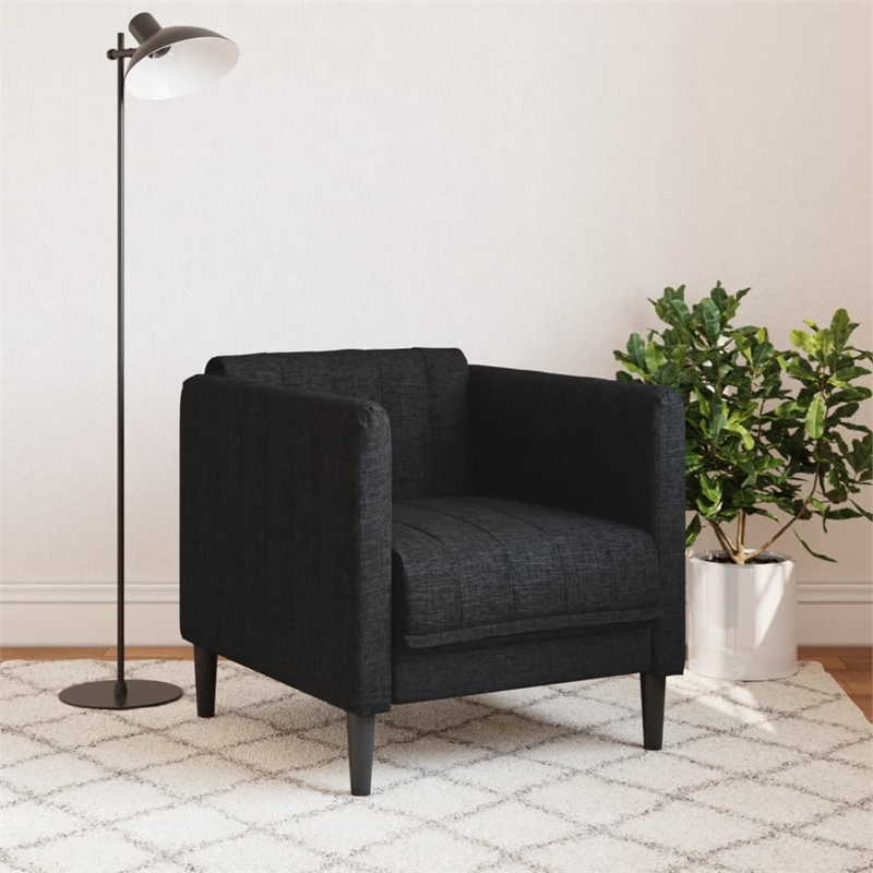 Bowery Hill Contemporary Single Sofa Chair in Black Polyester