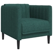 Bowery Hill Contemporary Single Sofa Chair in Dark Green Polyester
