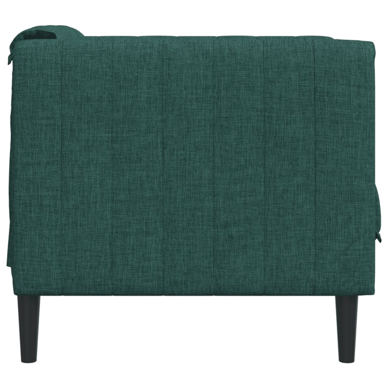 Bowery Hill Contemporary Single Sofa Chair in Dark Green Polyester