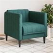 Bowery Hill Contemporary Single Sofa Chair in Dark Green Polyester