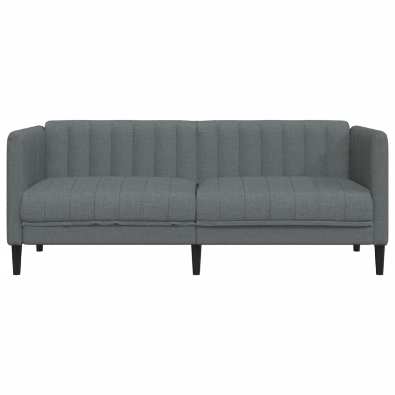 Bowery Hill Contemporary 2-Seater Sofa in Dark Grey Polyester