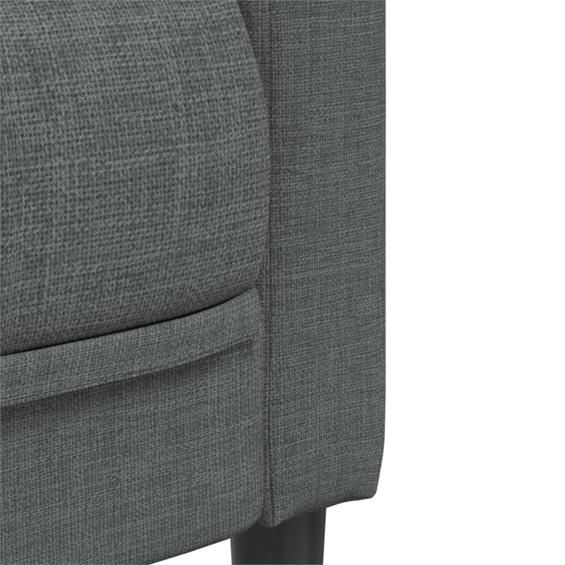 Bowery Hill Contemporary 2-Seater Sofa in Dark Grey Polyester
