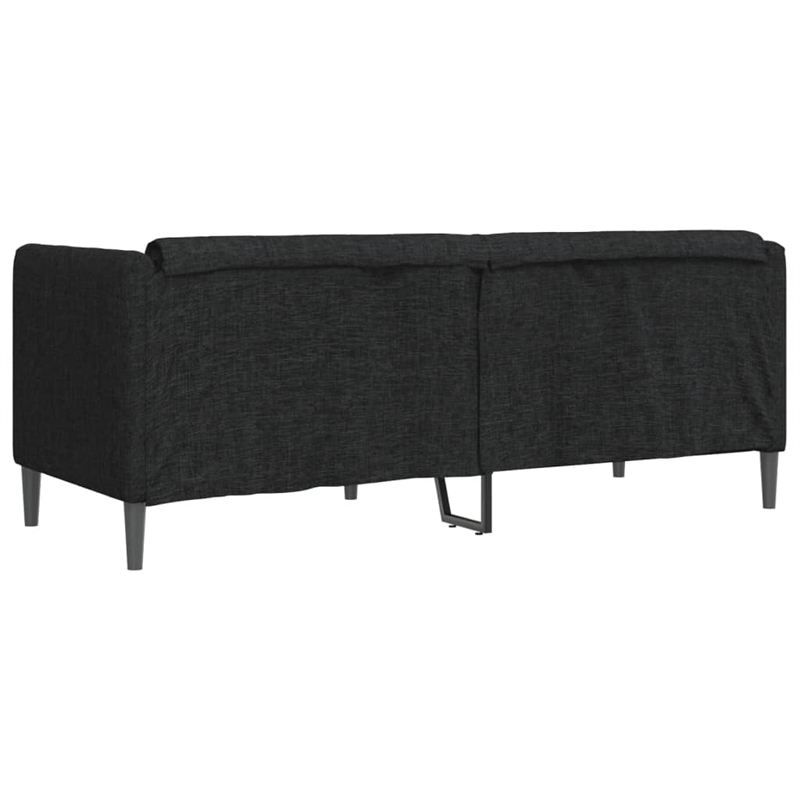 Bowery Hill Contemporary 2-Seater Sofa in Black Finish Polyester