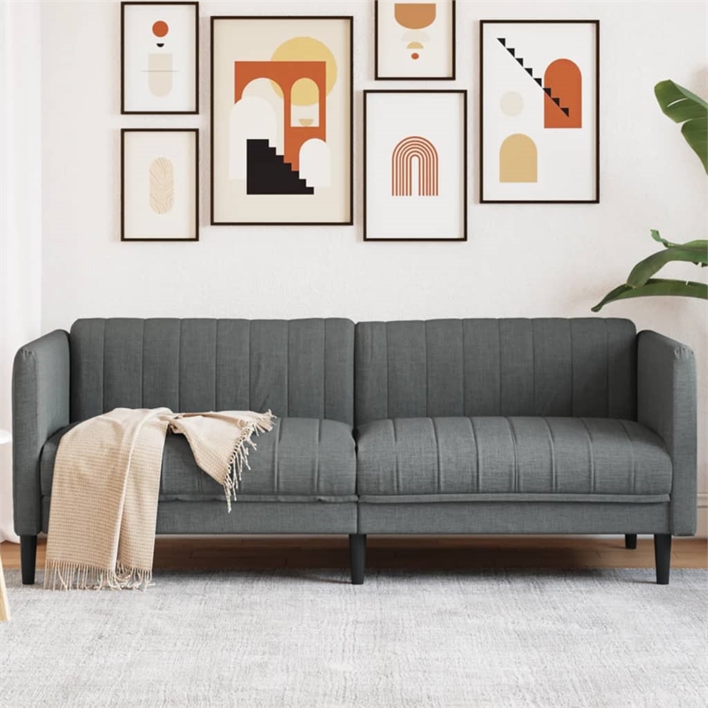 Bowery Hill Modern / Contemporary Sofa in Dark Grey Polyester