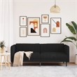 Bowery Hill 3-Seater Rectangular Durable Sofa in Black Polyester