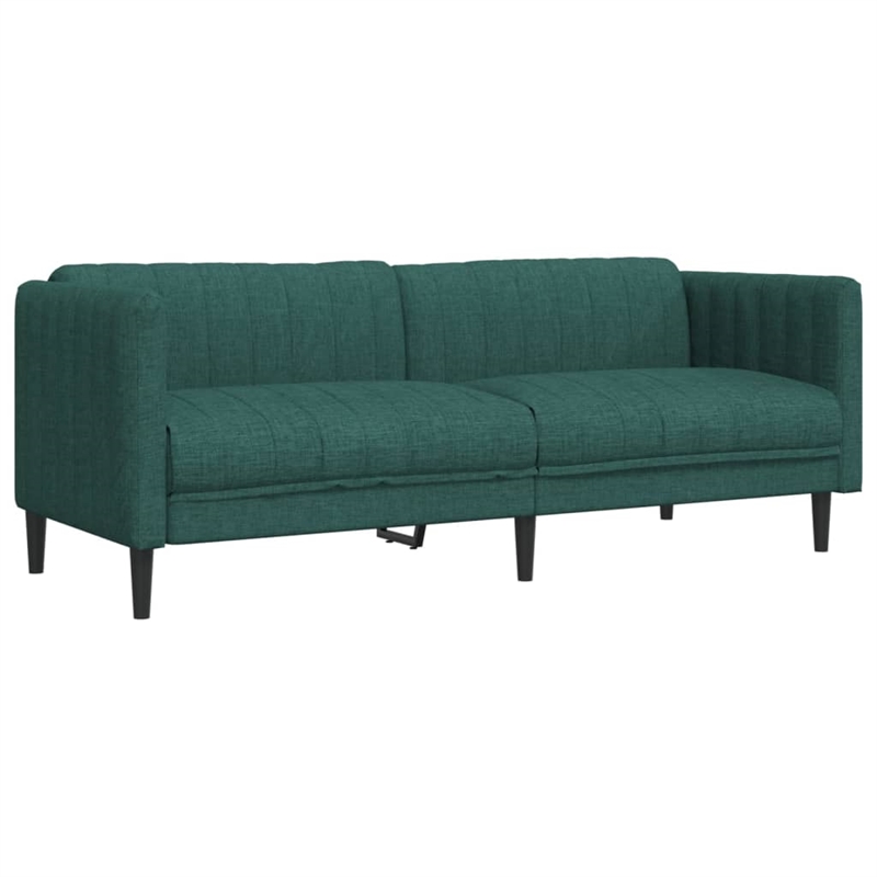 Bowery Hill Contemporary Polyester Large Durable Sofa in Dark Green