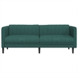 Bowery Hill Contemporary Polyester Large Durable Sofa in Dark Green