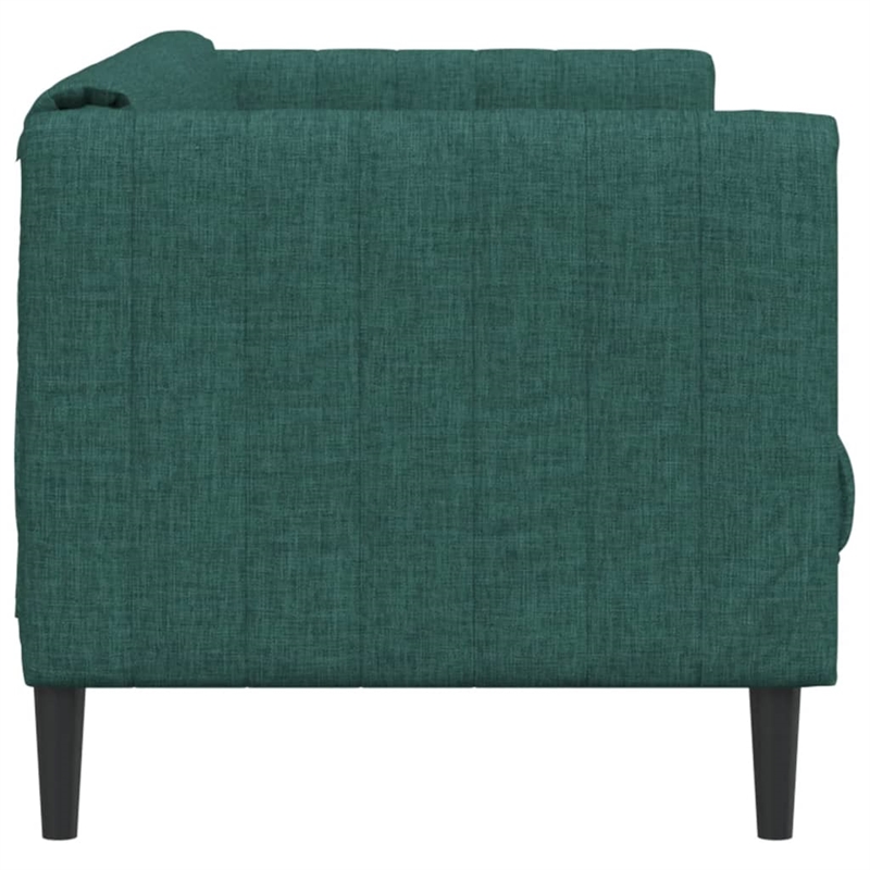 Bowery Hill Contemporary Polyester Large Durable Sofa in Dark Green